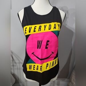 Graphic Tank Top - Black and Pink